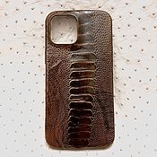 Сумки и аксессуары handmade. Livemaster - original item Case cover, for Apple iPhone 12 Pro Max, made of ostrich leather.. Handmade.