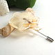 Brooch-Needle Orchid Real White Flower Decoration Brooch