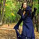 Elven Dress «Druidess» Long Fantasy Linen  Blue Hooded Elvish Dress, Cosplay costumes, Moscow,  Фото №1