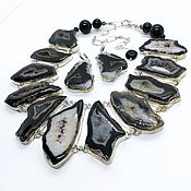 Украшения handmade. Livemaster - original item Gretta necklace and Geode agate beads Earrings.. Handmade.