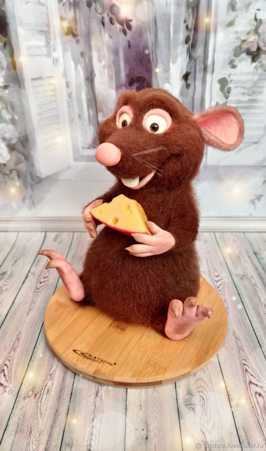 Rat Emil felted from wool. The toy is made of wool. Ratatouille, Felted Toy, Nizhny Novgorod,  Фото №1