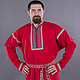 Рубаха славянская мужская праздничная (красный лен), Народные рубахи, Москва,  Фото №1