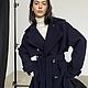 Navy drape coat. Raincoats and Trench Coats. cashmerestory. Online shopping on My Livemaster.  Фото №2