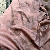 Шейный шелковый платок К любимому пальто, экопринт