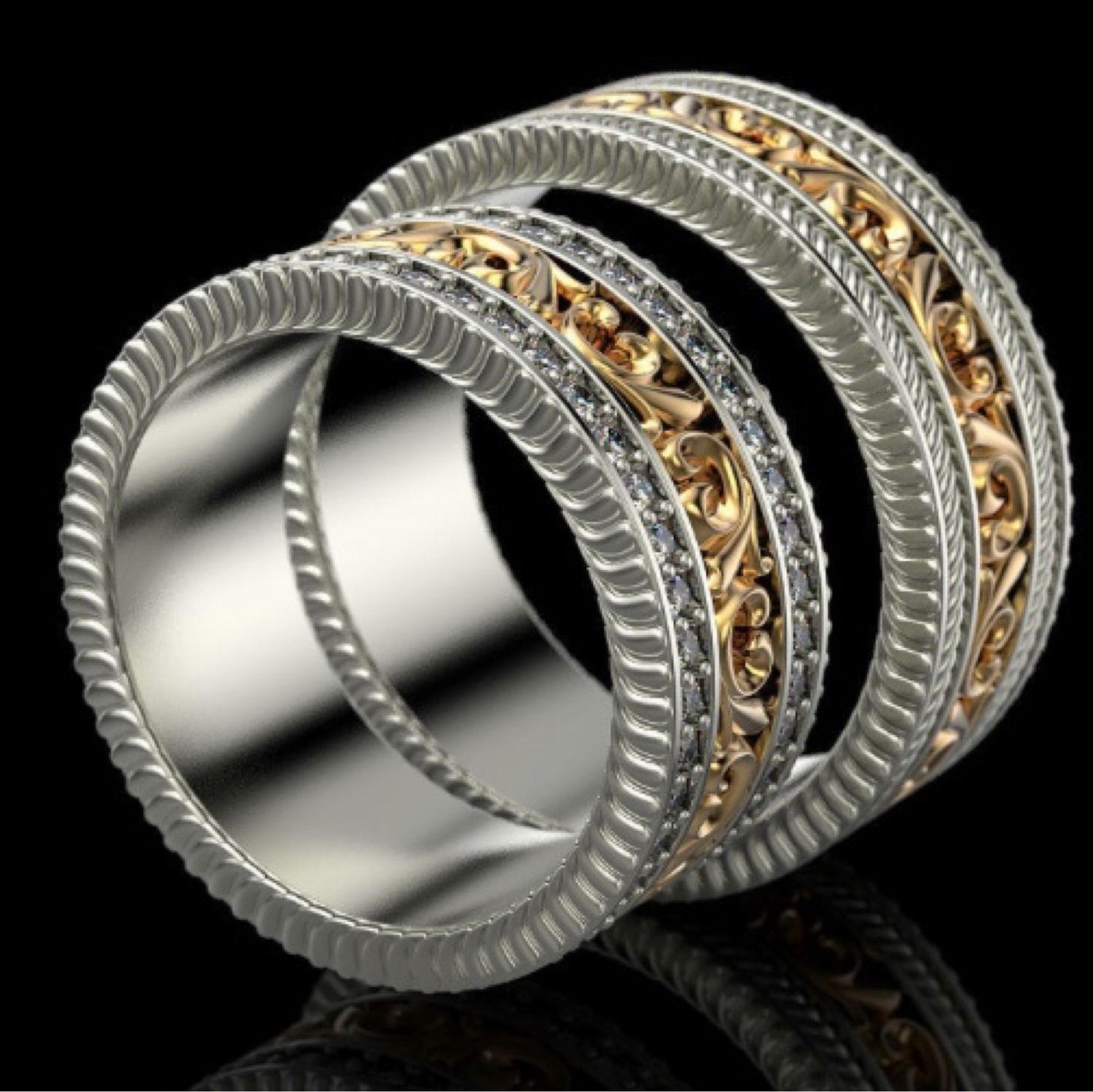 Серебряные обручальные кольца мужские