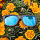 «Smoke Blue» солнцезащитные очки из дерева — трубка для курения, Очки, Москва,  Фото №1