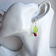 Cherry earrings Winter cherry Red cherry Green Leaf. Earrings. WonderLand. My Livemaster. Фото №6
