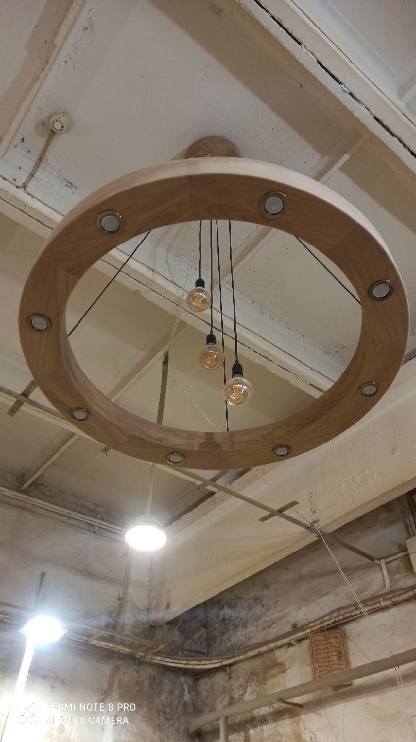 Люстра из дуба с пультом дистанционного управления, 19 лампочек 5 р.вк ...