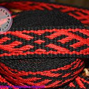 Русский стиль handmade. Livemaster - original item The belt of the Orepei is swastika black and red. Handmade.
