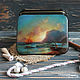 Box in the technique of lacquer miniature. Seascape. Box. jakovishina. My Livemaster. Фото №4