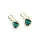Green triangle Earrings 'Emerald' light Earrings. Earrings. Irina Moro. My Livemaster. Фото №6
