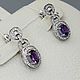 Order Silver earrings with amethysts and cubic zirconia. yakitoriya. Livemaster. . Earrings Фото №3