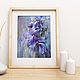 Painting flowers pastel Lilac irises (turquoise purple painting). Pictures. Pastelena. Online shopping on My Livemaster.  Фото №2