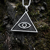 Украшения handmade. Livemaster - original item Eye in a triangle — steel pendant on a chain. Handmade.