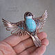 Brooch 'Bird singing'. Brooches. Gala jewelry (ukrashenija). Online shopping on My Livemaster.  Фото №2