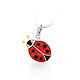 Pendant ladybug. Pendant with red coral. Handmade, Pendant, Moscow,  Фото №1