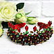 crown headband red and green festive for girl girls. Tiaras. Beaded jewelry by Mariya Klishina. My Livemaster. Фото №4