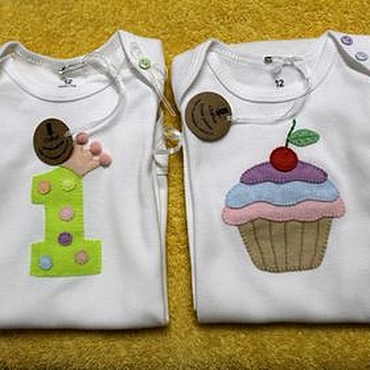 Одежда детская ручной работы. Ярмарка Мастеров - ручная работа Боди на 1 год. Handmade.