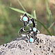 Ethnic Avant-garde series ring with turquoise in 925 HB0078 silver. Rings. Sunny Silver. My Livemaster. Фото №5