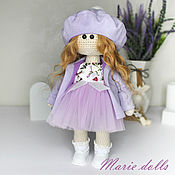 Куклы и игрушки handmade. Livemaster - original item doll interior. A doll for a gift, in a beret and a coat. Handmade.