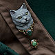 Brooch needle: ' Warm cat', Stick pin, Vladimir,  Фото №1