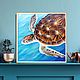  Картина Черепаха в лазурном море, холст 50 х 50см, Картины, Кострома,  Фото №1