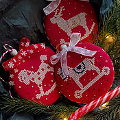 Сувениры и подарки handmade. Livemaster - original item Christmas toys for the Christmas tree red horses deer New Year 2023 Christmas tree. Handmade.
