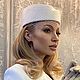 Elegance cap with removable veil. Color milk, Hats1, Moscow,  Фото №1