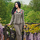 Linen pantsuit with hand embroidery ' may rose'. Suits. KVITKA. Online shopping on My Livemaster.  Фото №2