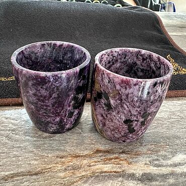 Посуда ручной работы. Ярмарка Мастеров - ручная работа Рюмки из чароита.. Handmade.