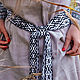 Тканый пояс женский, вязаный черно-белый пояс для платья и юбки, Пояса, Омск,  Фото №1