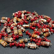 Материалы для творчества handmade. Livemaster - original item Vintage Glass Beads Indonesia mix 64cm. Handmade.