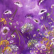 Картины и панно handmade. Livemaster - original item Oil painting with delicate flowers. Flowers in the morning mist.. Handmade.