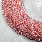 Материалы для творчества handmade. Livemaster - original item Glass Pearl Beads 4mm Pink 50 pcs. Handmade.