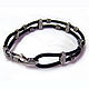 Lace bracelet: Bracelet rubber with silver accents, Cord bracelet, Sevastopol,  Фото №1