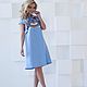 Summer dress, blue dress bell. Dresses. Дизайнерские платья Valensia Atelier. Online shopping on My Livemaster.  Фото №2