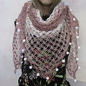 Аксессуары handmade. Livemaster - original item Shawl - mesh with soft balls.. Handmade.