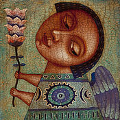 Картины: «Ангел - хранитель дома», живопись на дереве