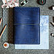 Блокнот А5 с карманами из кожи синий -LEGACY-. Блокноты. GINZO (Дмитрий). Интернет-магазин Ярмарка Мастеров.  Фото №2