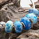 Sky blue - set 5 lampwork Branzuletka beads - charms bracelet. Bead bracelet. Branzuletka (Branzuletka). Online shopping on My Livemaster.  Фото №2