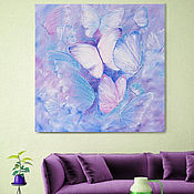 Картины и панно handmade. Livemaster - original item Butterfly painting is a large interior painting with butterflies on canvas. Handmade.