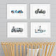 Paintings with transport, A set of 4 posters for a boy's nursery, Pictures, St. Petersburg,  Фото №1