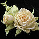 Order Silk flowers. Brooch pin ROSE CARENU . Indian silk Dupion. Irina Vladi. Livemaster. . Brooches Фото №3