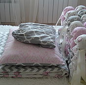 Комплектна детскую кроватку новорожденного 100% хлопок