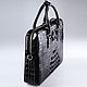 Сумка для документов из кожи крокодила IMA0551B1. Портфель. CrocShop товары из экзотической кожи. Ярмарка Мастеров.  Фото №6