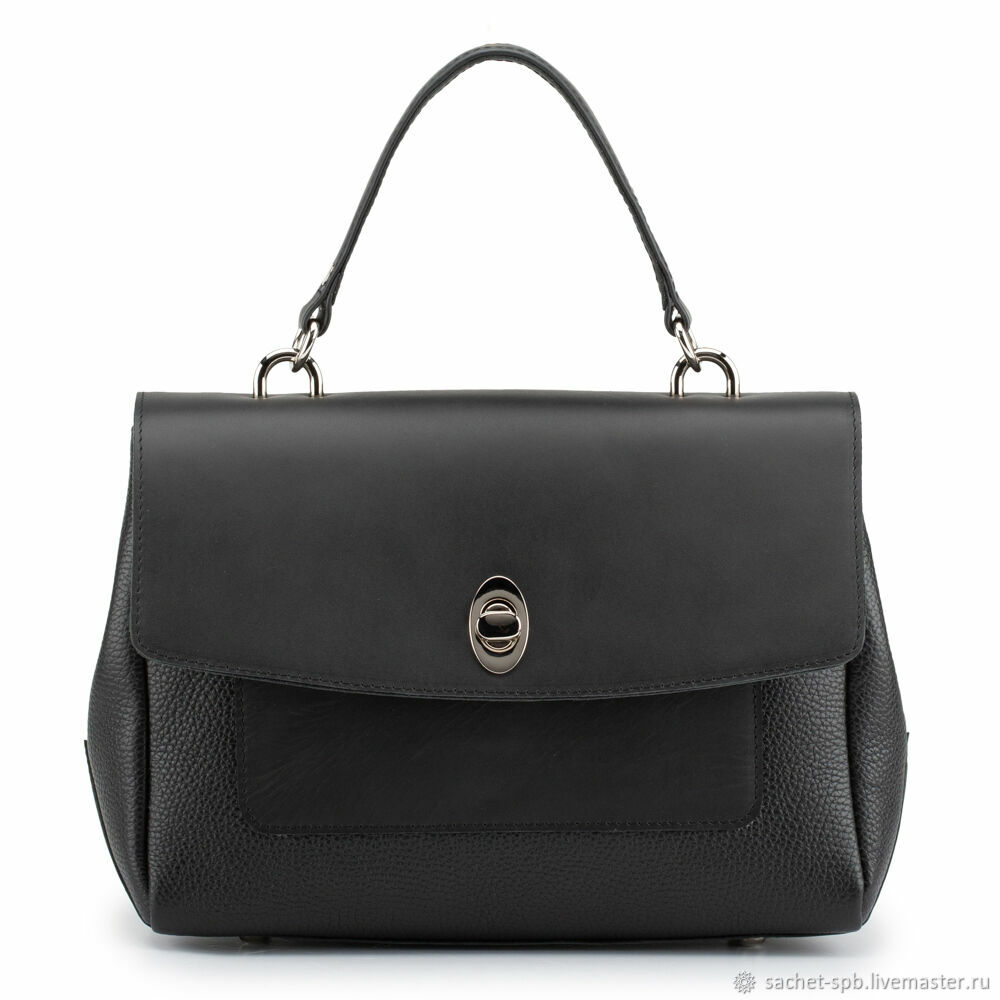 Women's leather bag 'Estelle' (black), Classic Bag, St. Petersburg,  Фото №1