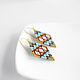 Small diamond earrings made of beads in ethnic style. Earrings. Handmade by Svetlana Sin. My Livemaster. Фото №4