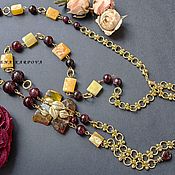 Украшения handmade. Livemaster - original item Necklace . amber garnet. Handmade.