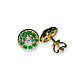 Gold studs rings `diamonds and Emeralds` made of gold 585 with natural emeralds and diamonds by 3,4 mm.
