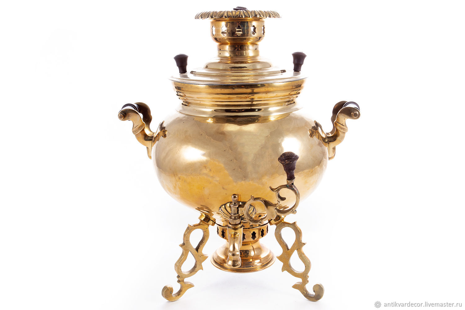 Винтаж: Самовар антикварный дровяной на 7 литров формы «Репка», золотой ...